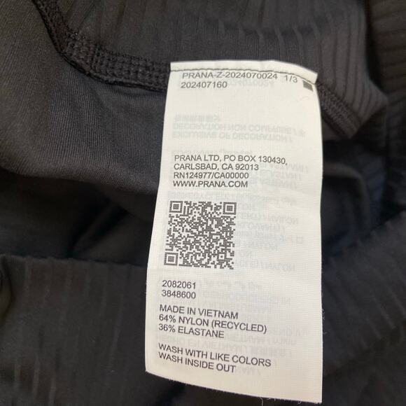 Prana Luxara Rib Flare Crop Legging Women's M Black High Rise Ribbed Texture - Picture 8 of 13